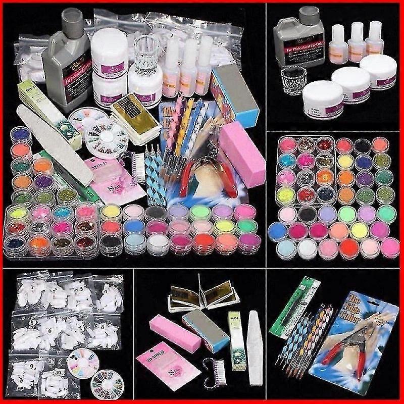 -アクリルネイルキットアクリルパウダーモノマーリキッドセットネイルチップネイルアートデコレーションTools_Specialギフト