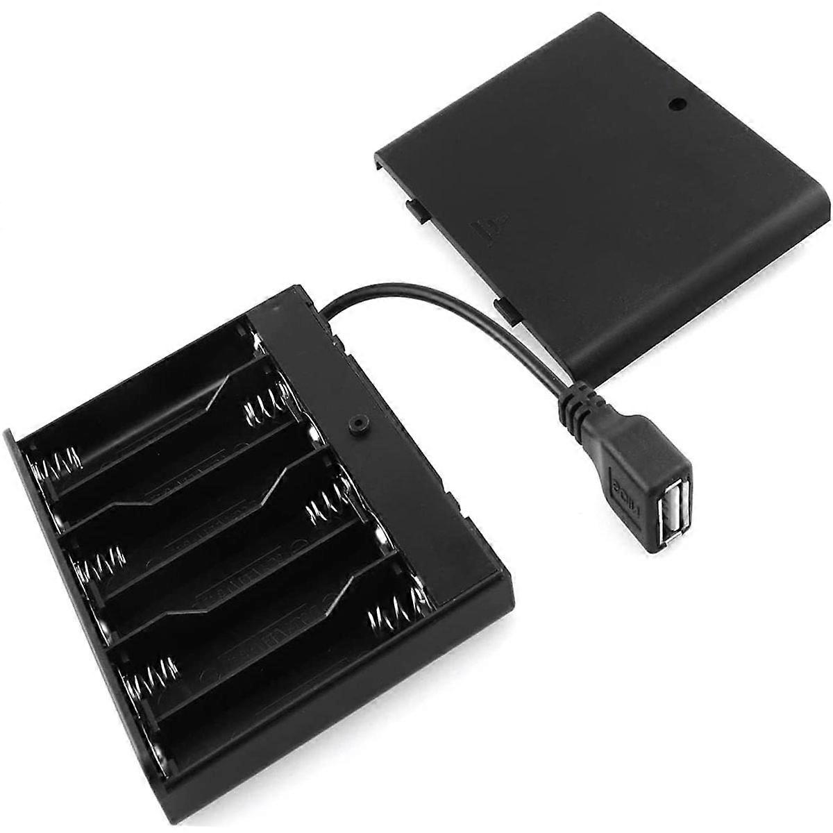 3pcs battery holder USB switch-black