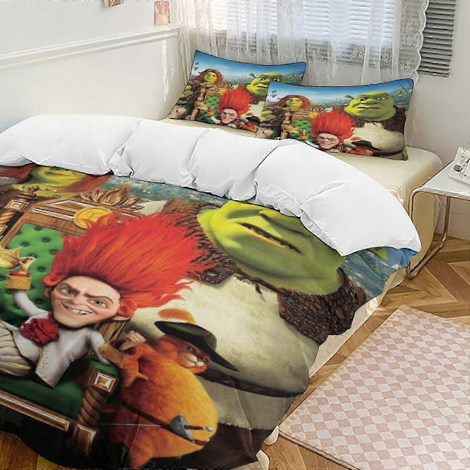 a2311 Lençóis Shrek Conjunto de Cama Capa de Edredão Tema dos Desenhos Animados Lençóis de Quarto Infantil iip2311