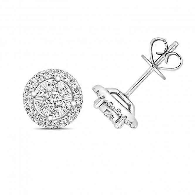 Diamond Jewellery 18ct White Gold Diamond Earrings EDQ327W