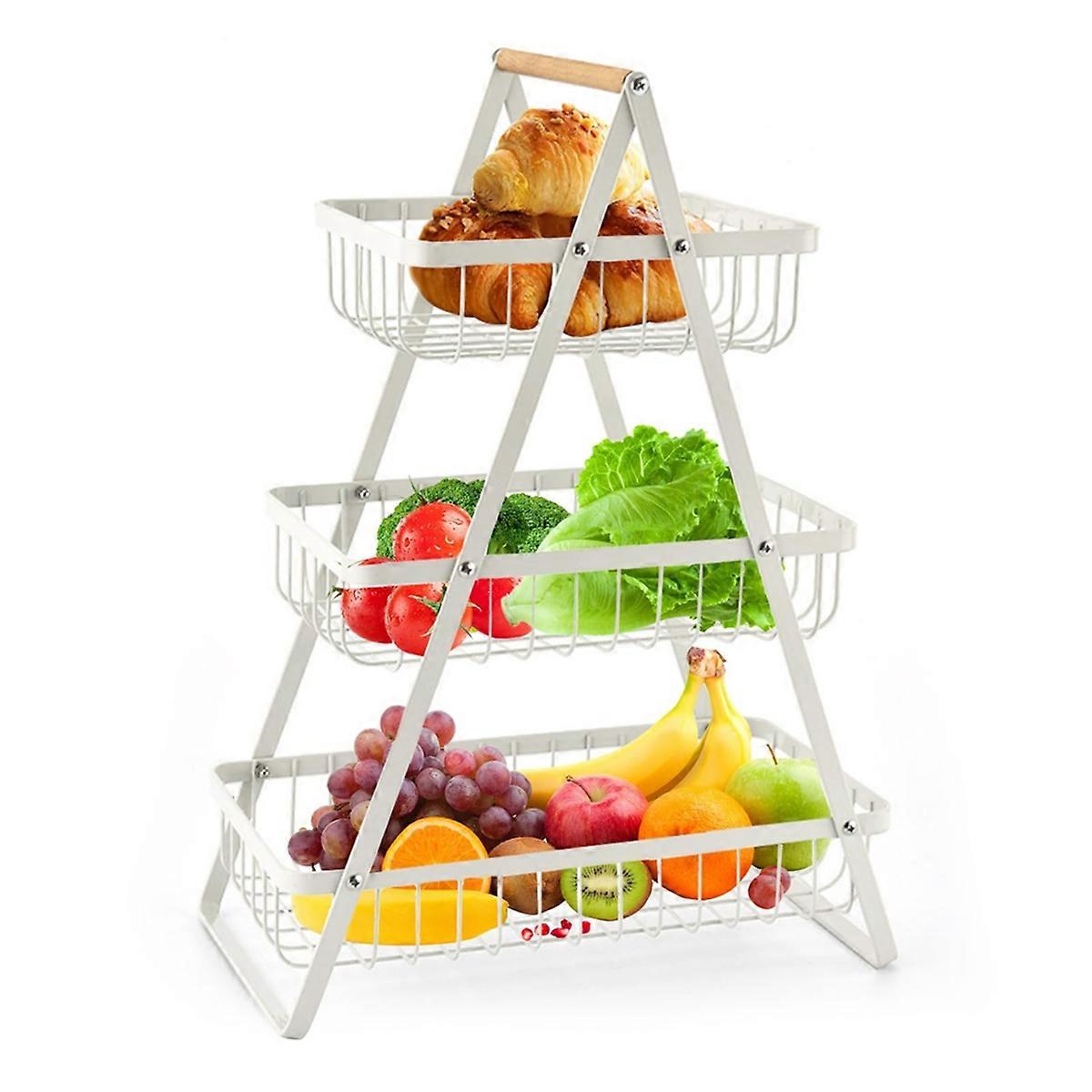 3-Tier Countertop Fruit Basket - Multi-Use Kitchen Organizer B