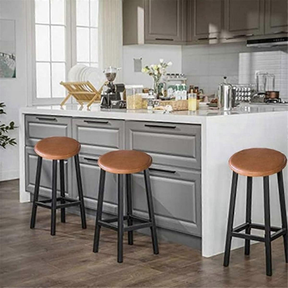 2PCS Bar Stool Cushion for 28-33cm Waterproof Bar Stool Covers Brown