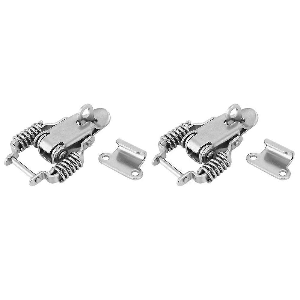 2PCS Double Spring Hasp Lock Fastener Toggle Latch Catches Toolbox Fastening Buckles