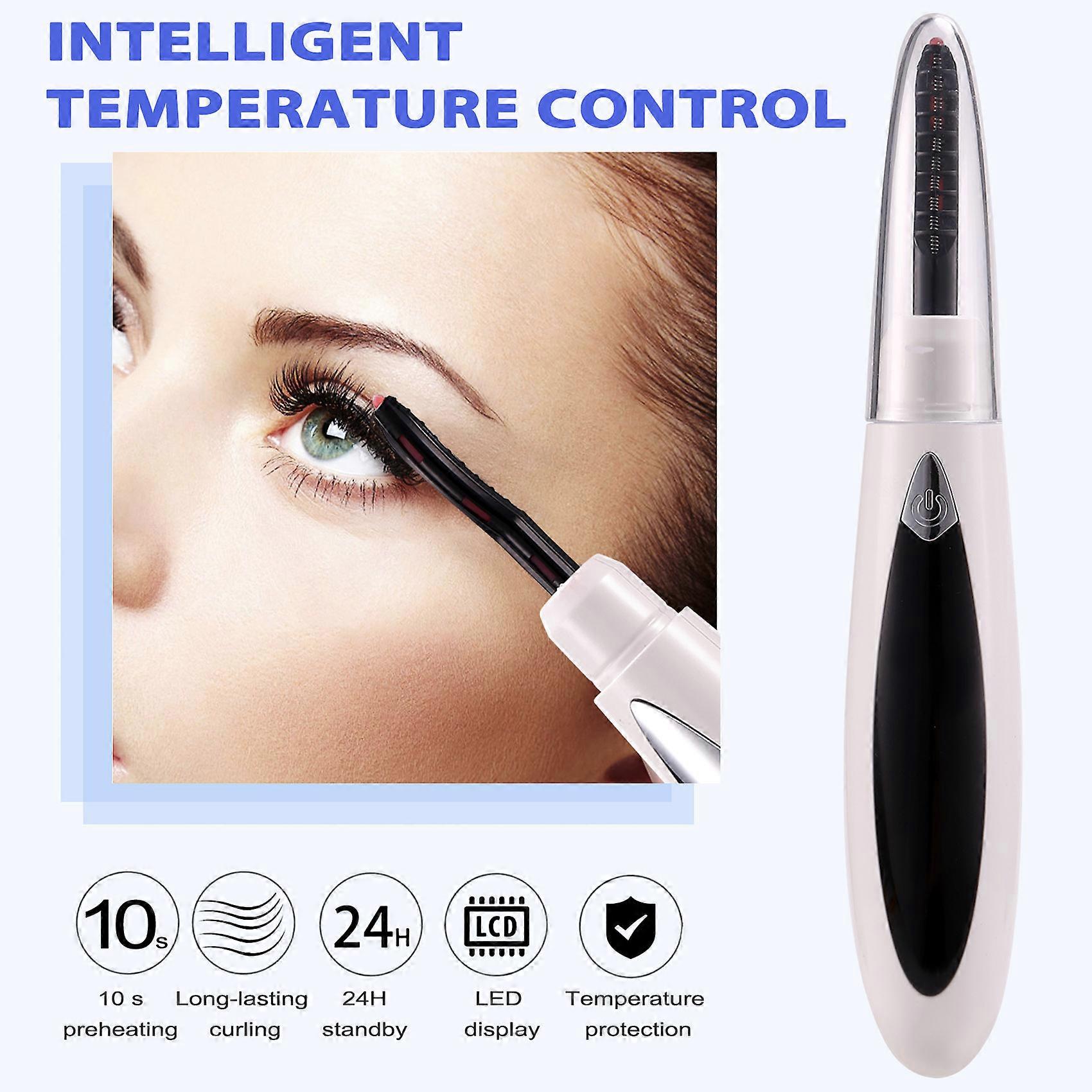 Electric Heated Eyelash Curler USB Charge Makeup Curling Kit White