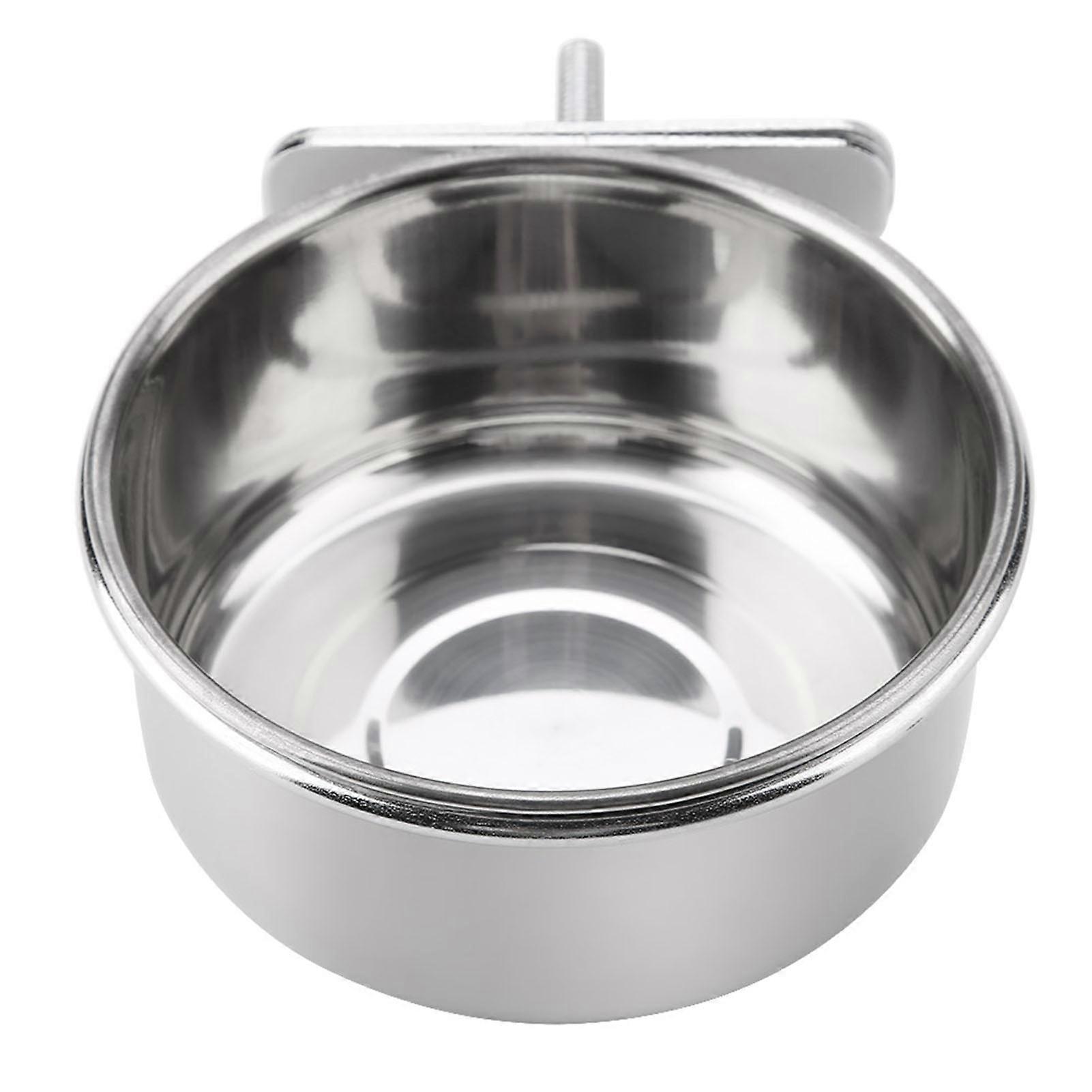 Stainless Steel Food and Water Feeding Bowl for Parrot and Parakeet, Bird Cage Feeder Accessory Durable and Easy to Clean