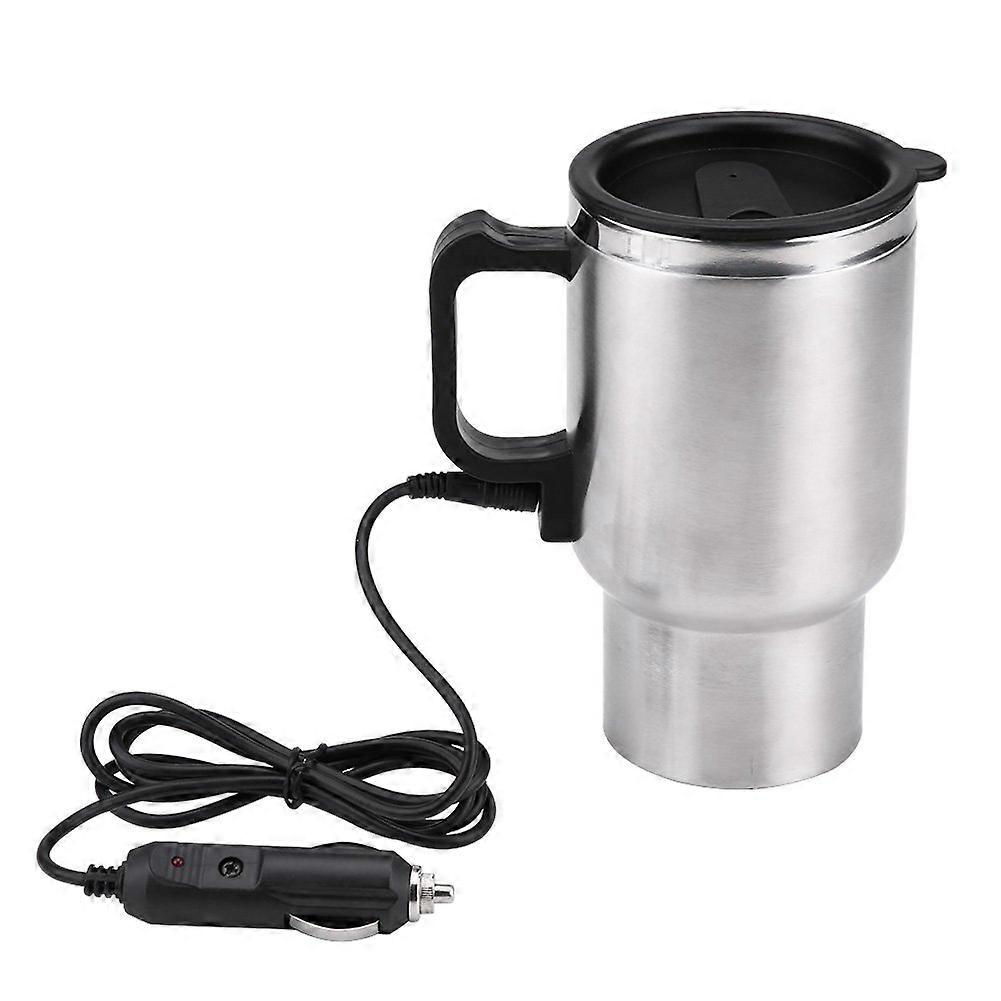 Electric Cup for Car 450ml Travel Mug with Insulated Stainless Steel, Leak-Proof, Compatible with Most Cup Holders