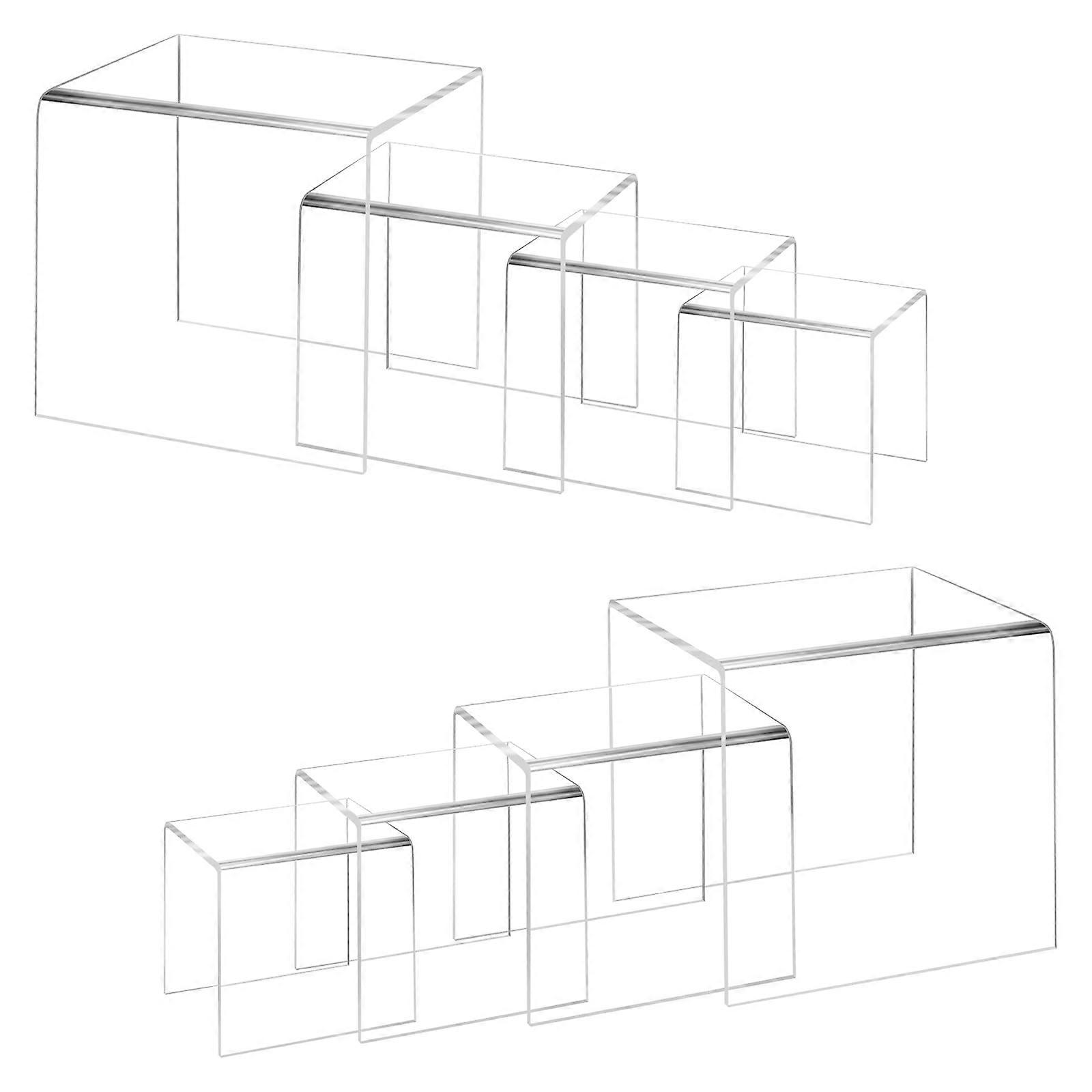 8 Sets Clear Acrylic Display Risers for Candy Cupcake Dessert Showcase 0.12' Thick