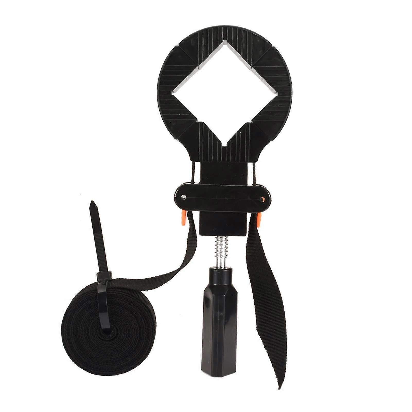 Black Adjustable Rapid Corner Clamp with 4 Jaws for Frame Holding, Picture Frames, Drawer Assembly, Woodworking Tool