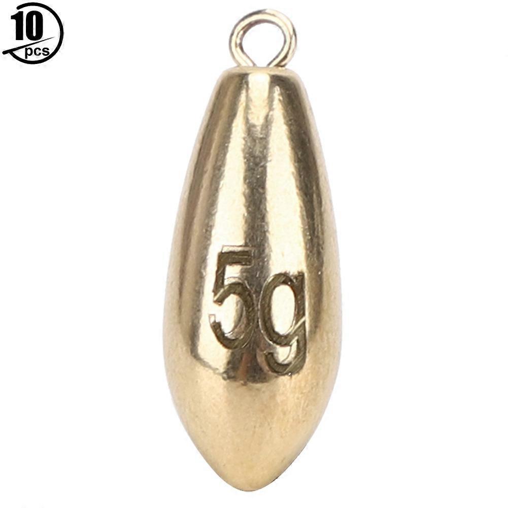 10Pcs Portable Reusable Rotation Fishing Weights Sinkers Tackle Accessory Golden5g