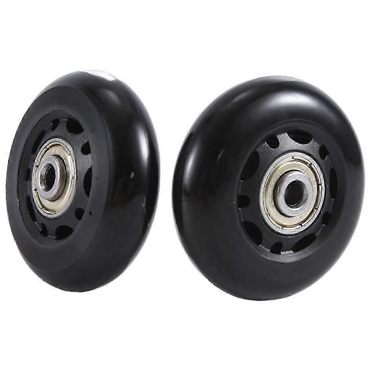 60x18mm مجموعة من 2 عجلات استبدال حقيبة الأمتعة ، PU عجلات دوارة عجلات الكربون الصلب محامل