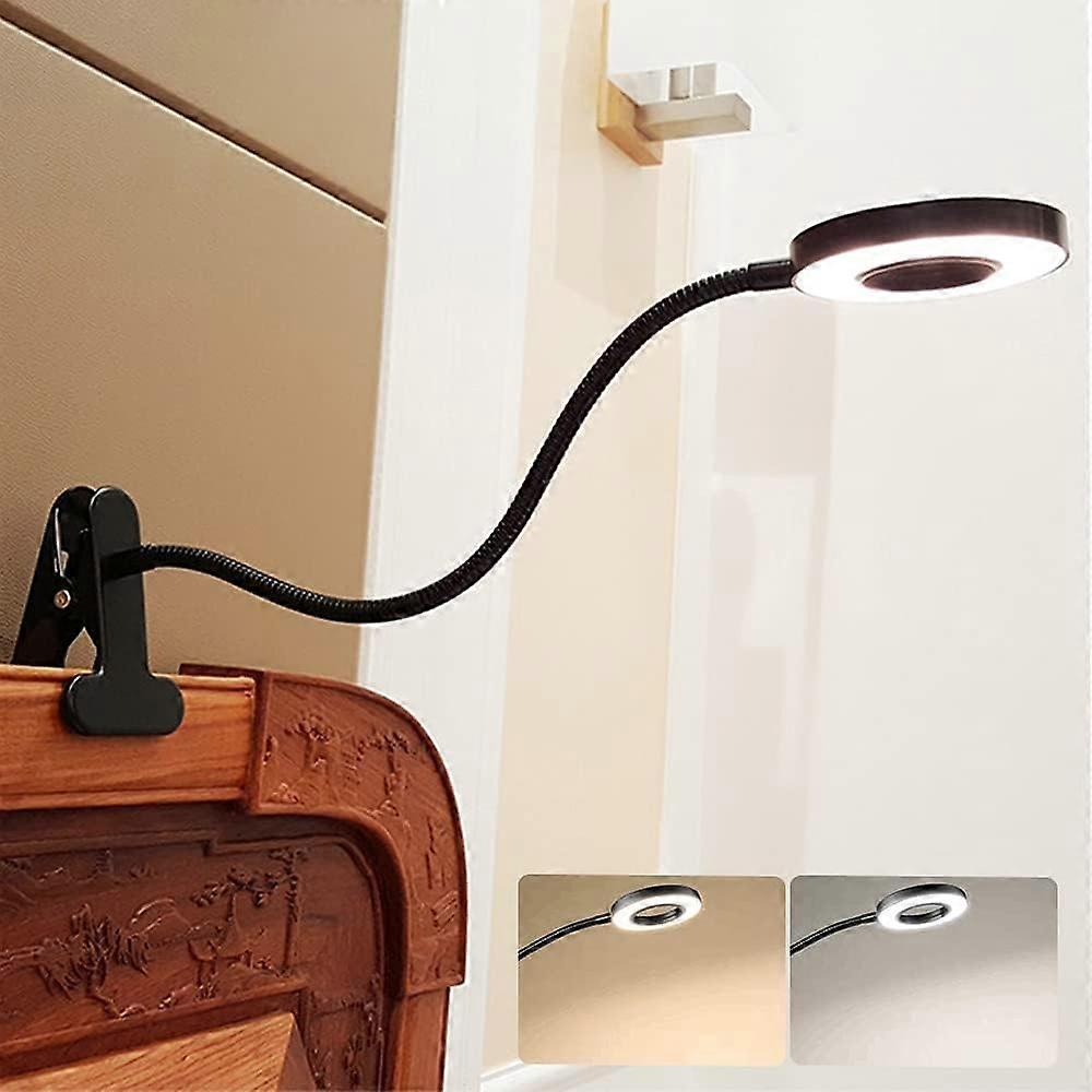 Dinglilighting DLLT LED USB Reading Clip Lamp for Laptop Book Piano Bed Eye Care 2 Color Change Includes Adapter Black