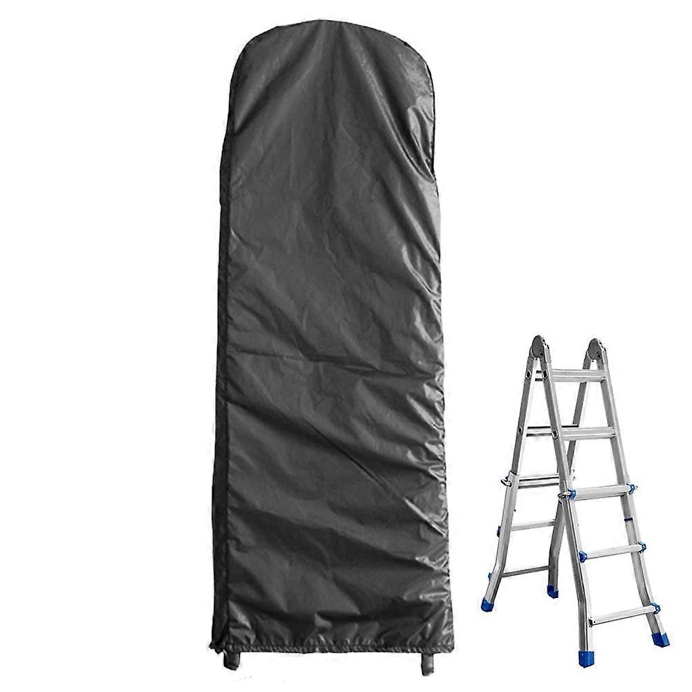 Folding Ladder Cover Waterproof Dustproof Protector with Drawstring for Outdoor Storage, Black Heavy-Duty Fabric