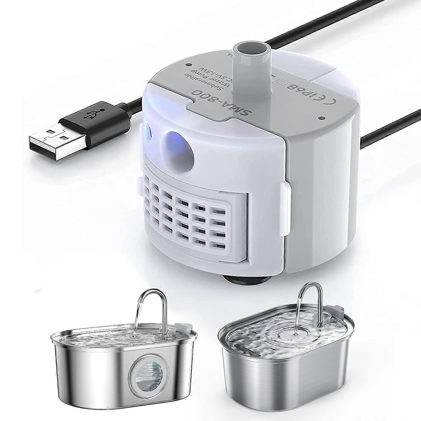 Water Pump For Cat Water Fountain, Quiet Operation ≤30dB, Low Power Consumption 1.5W, With Internal LED Light