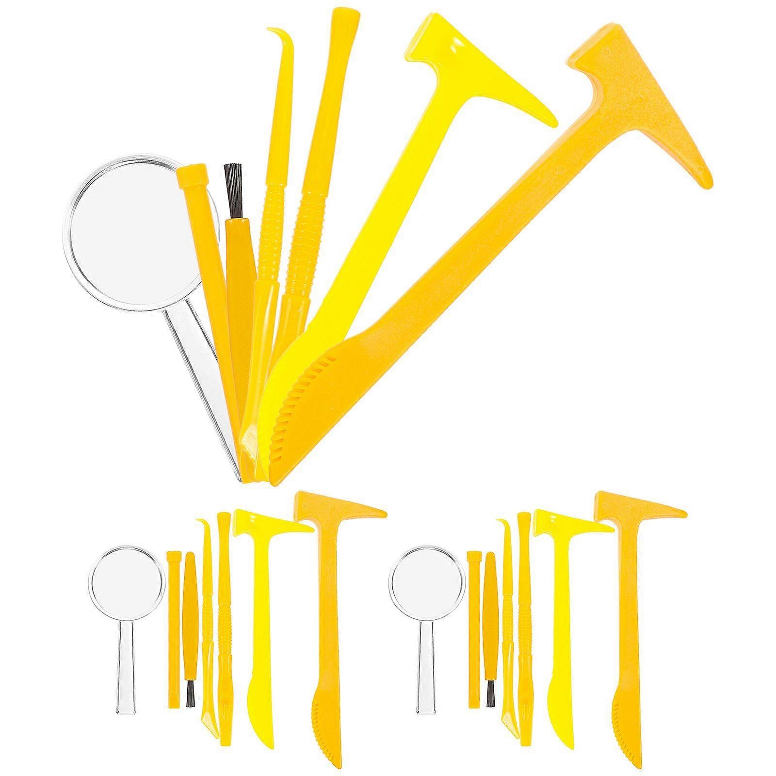 21pcs Digging Tools Excavation Toy Small Digging Brush Chisel Hammer Learning Toy Tools