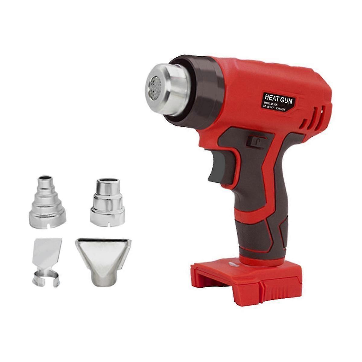 Electric Heat Tool with 4 Nozzles Heat Shrink Wrapping Cordless Handheld Hot Air Fit for 18V 20V Ba