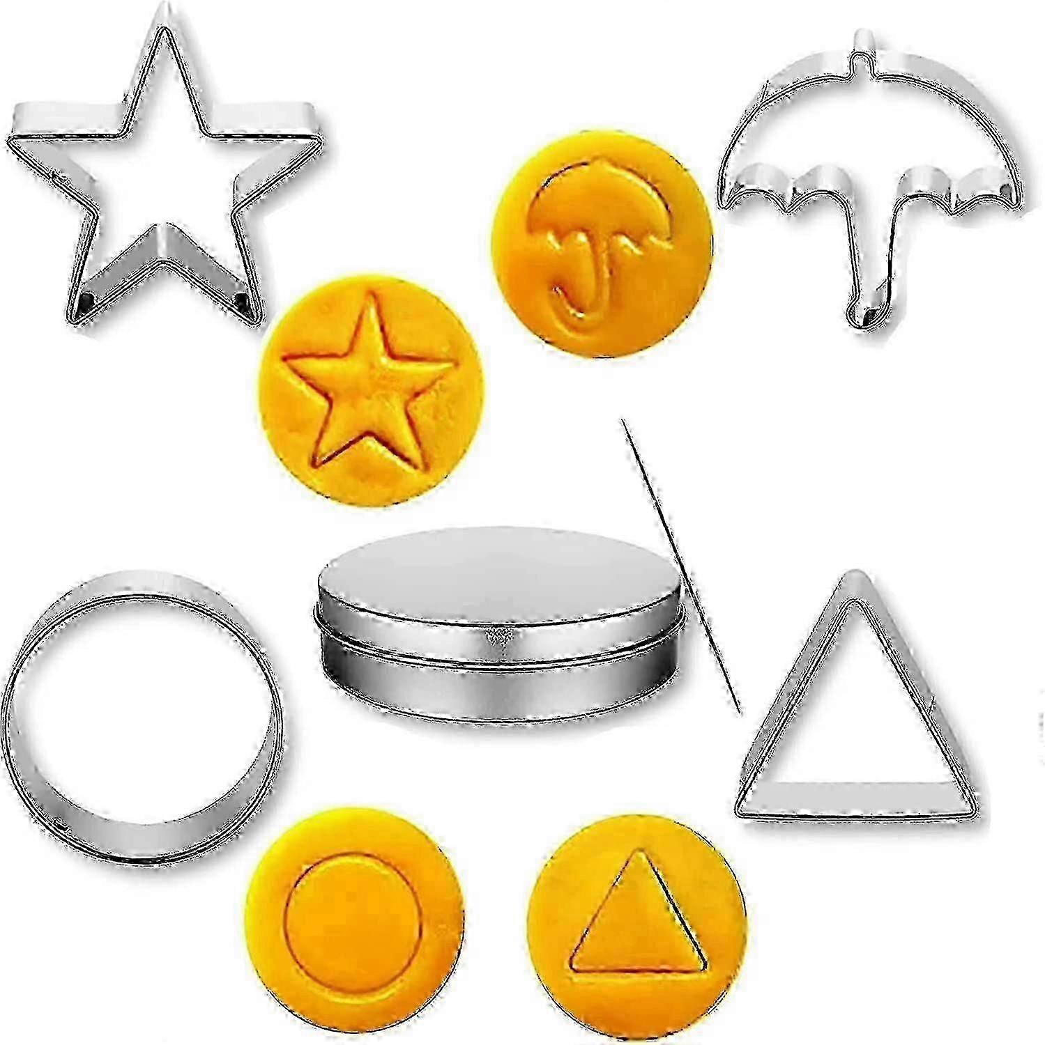 6pcs squid dalgona candy cookie kit, cookie cutter set candy mold biscuits sugar candy making tools,