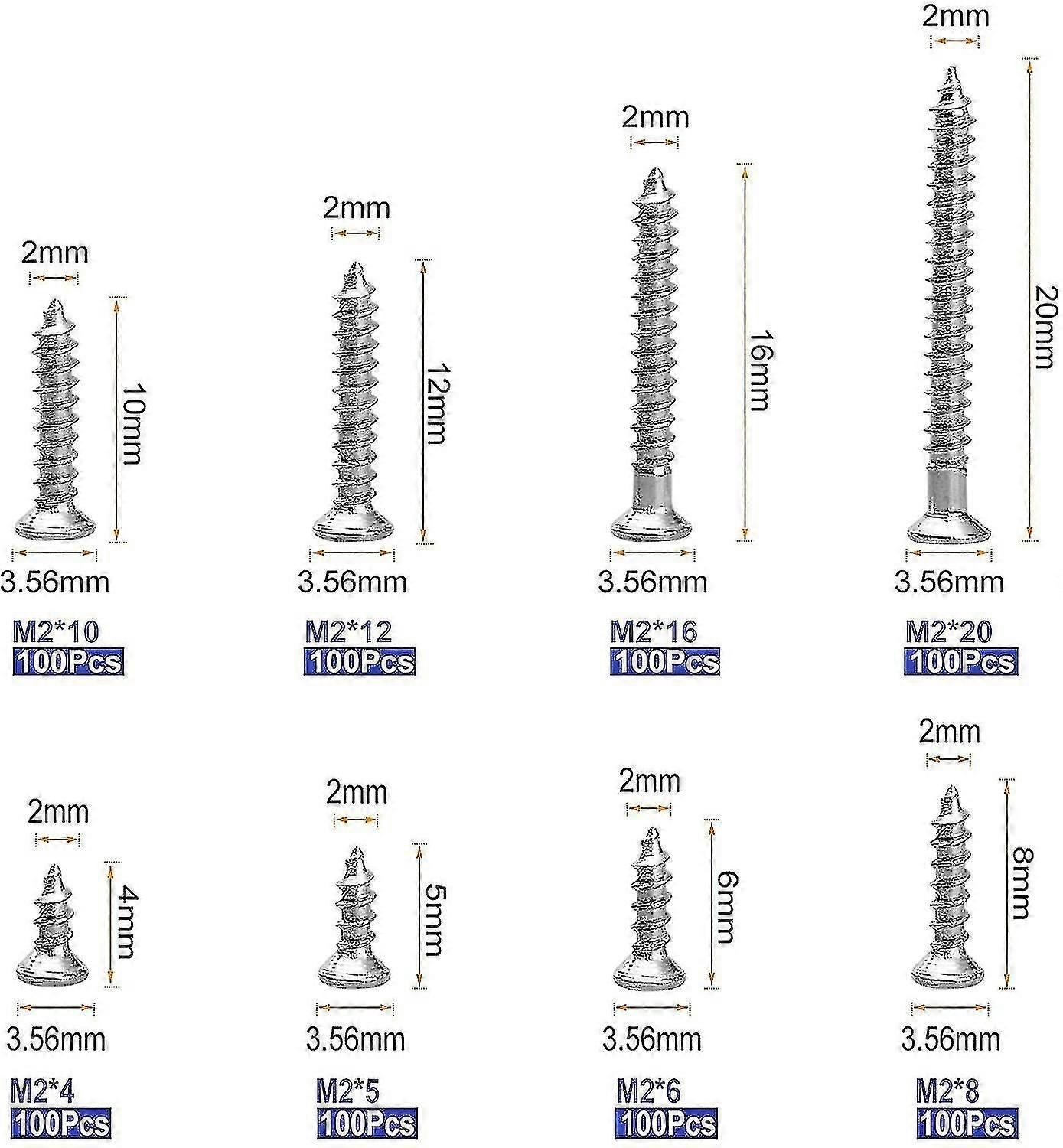 1000 stuks ronde kop zelftappende phillips mini houtschroeven mini schroeven M1 M1.2
