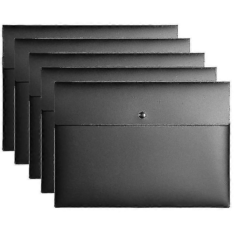 5 Folder Folder Pocket Plastic Envelope Flat File Organizer With Snap Closure A4 Size