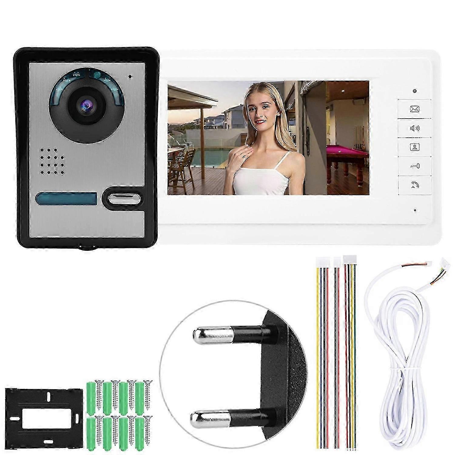 7Inch lcd video door phone doorbell intercom camera monitor home security system 110-240v eu