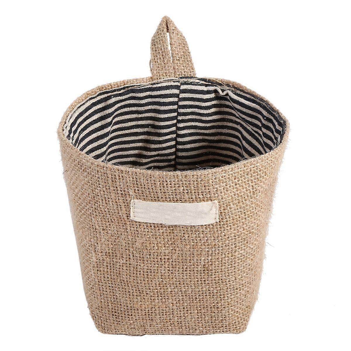 1 Pcs Cotton Linen Hamper Hanging Bag, Storage Organizer
