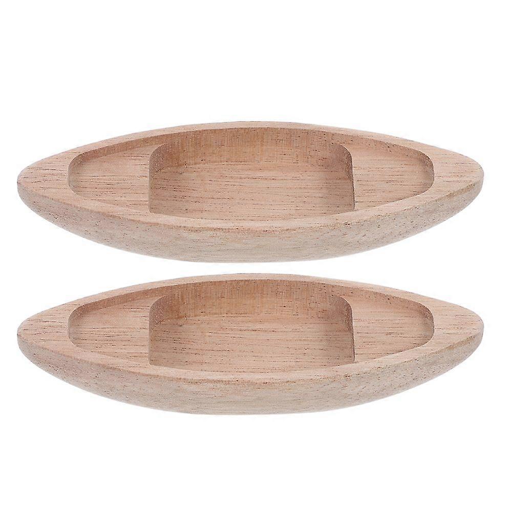 2pcs Mini Wooden Boat Model Tabletop Rustic Wooden Boat Ornaments Nautical Small Sailboat Figurines Diy Craft Projects