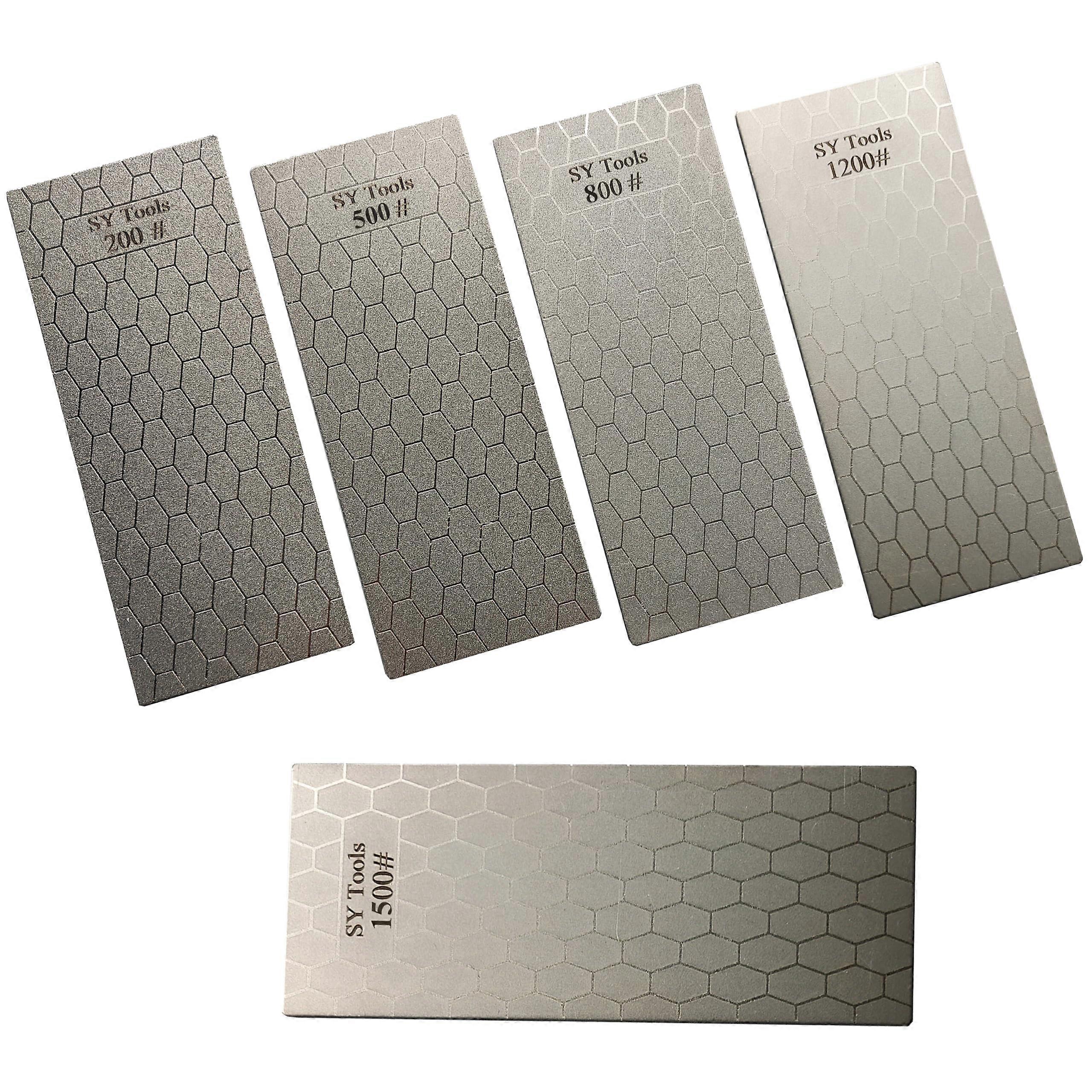5 Pieces Diamond Sharpening Stone Set,Diamond Grinding Honeycomb Plate Knife Sharpener,200 1500 Grit