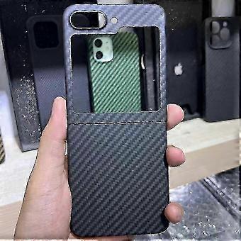Super Slim Carbon Fiber Case Compatible Samsung Galaxy Z Flip 5, Real Aramid Fiber Protective Cover Carbon Case G
