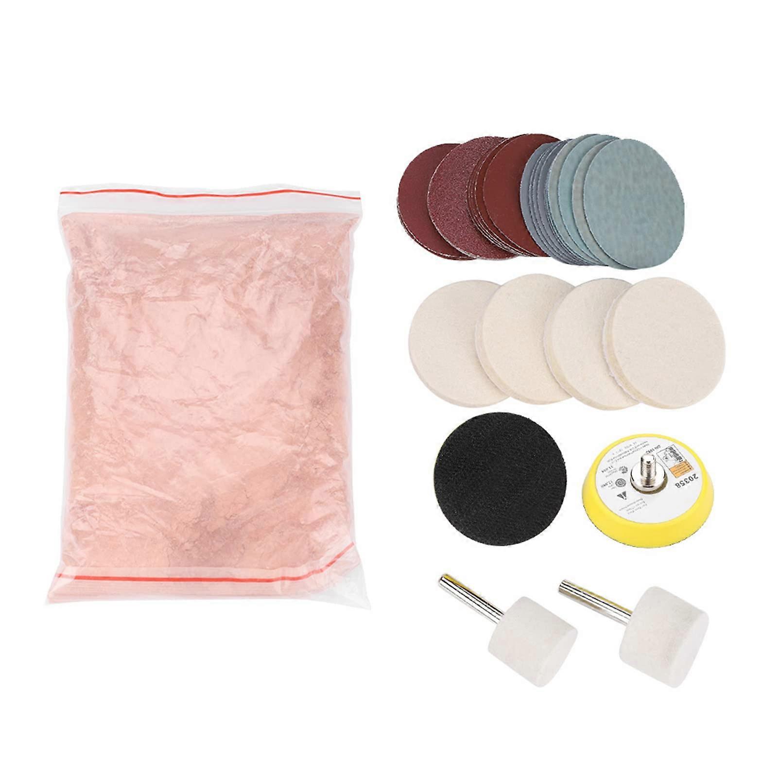 Glass Polishing Kit for SUV Car Windshield - Scratch Removal Set with Felt Polishing Wheel, Abrasive Disc, and Wool Pad