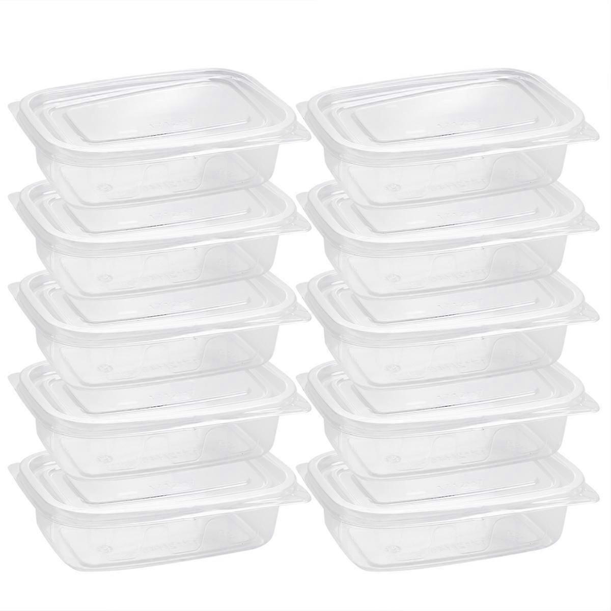 10 Pcs Refrigerator Containers One-off Takeout Box Clear Container Lid Boxes