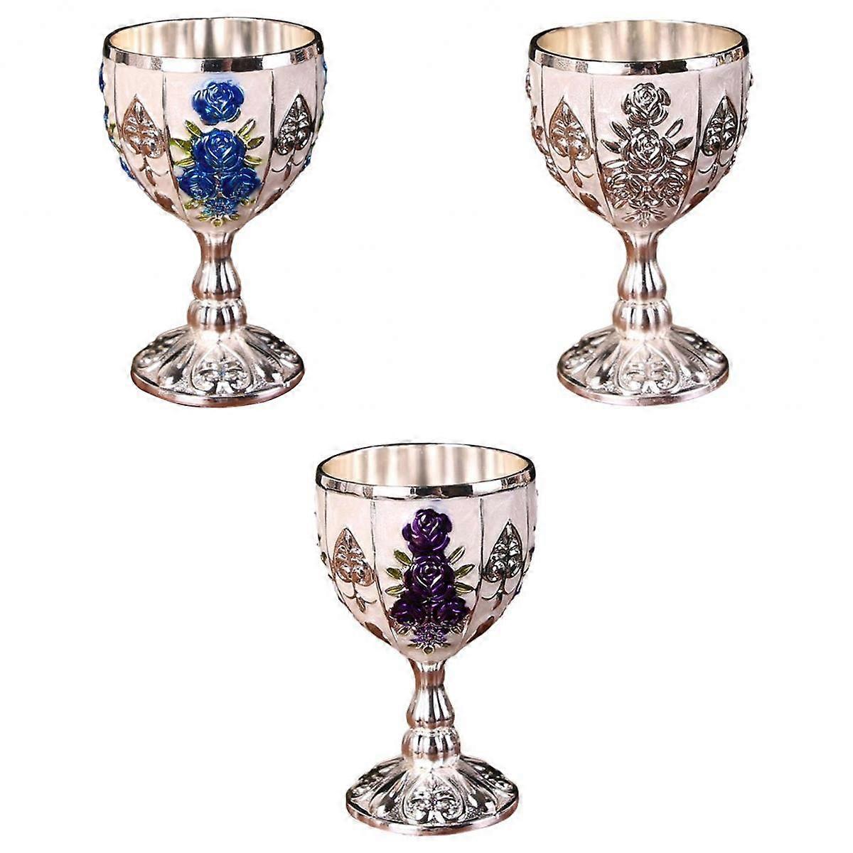 3x Classical Small Goblet Handmade Cup Household Wedding Drinkware Gifts