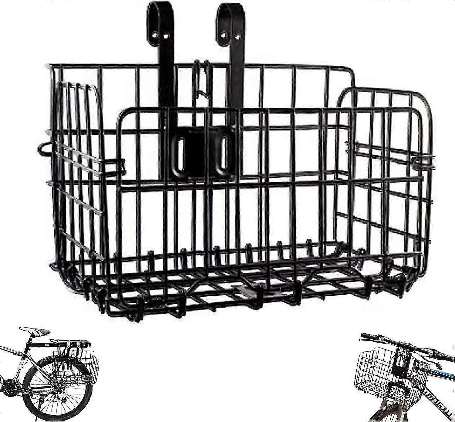 Foldable Steel Front Bicycle Basket for Handlebar Mounting