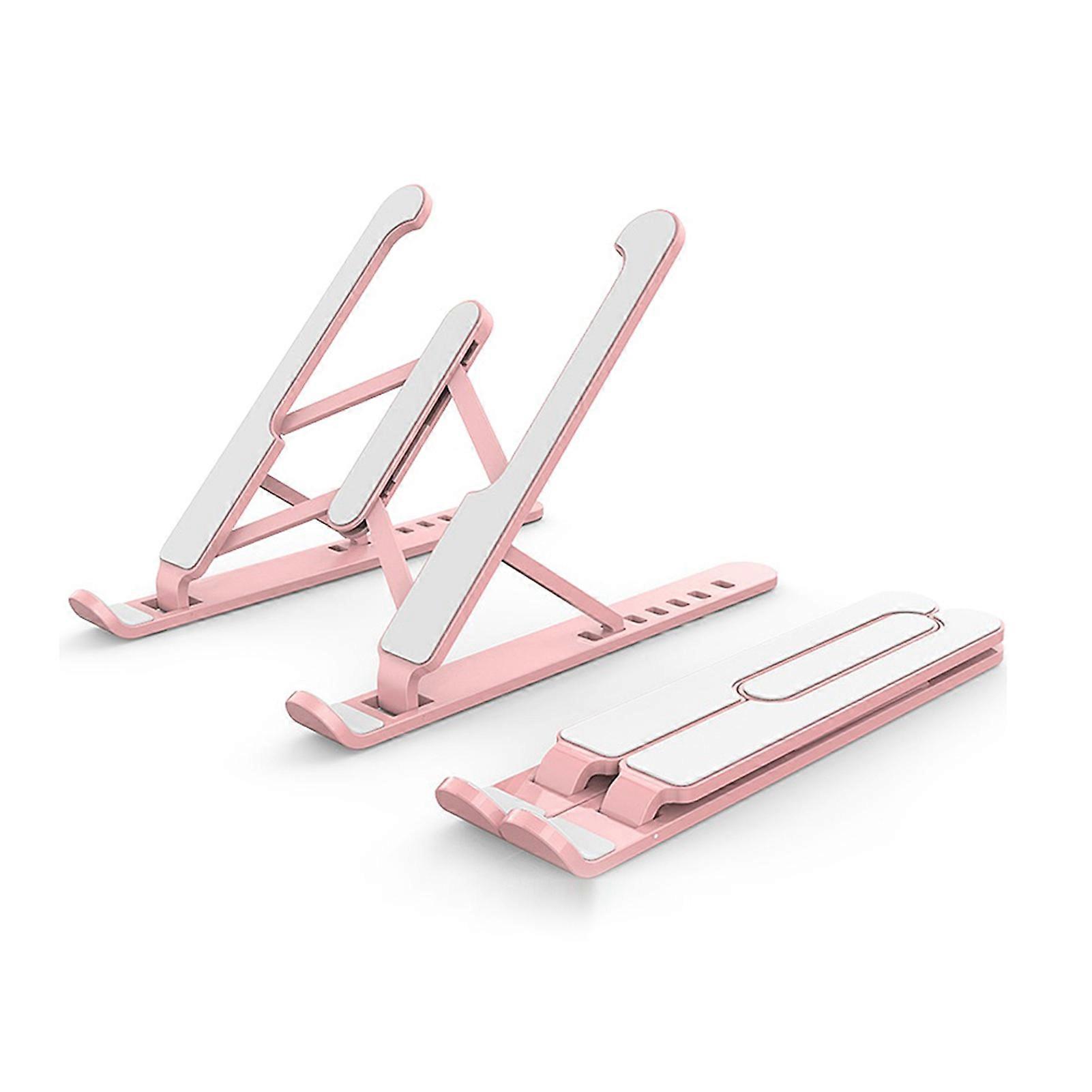 Adjustable Laptop Tablet Stand Multi-angle Laptop Holder Portable & Foldable Laptop Riser for 10-16'' laptops Hollow Design Pink