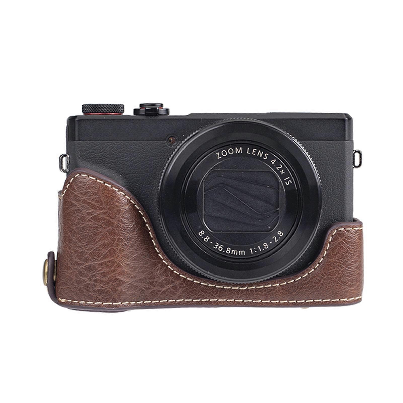 Digital Camera Protective Case PU Leather Camera Storage Bag with Removable Shoulder Strap Compatible with  G7X2/ G7X3