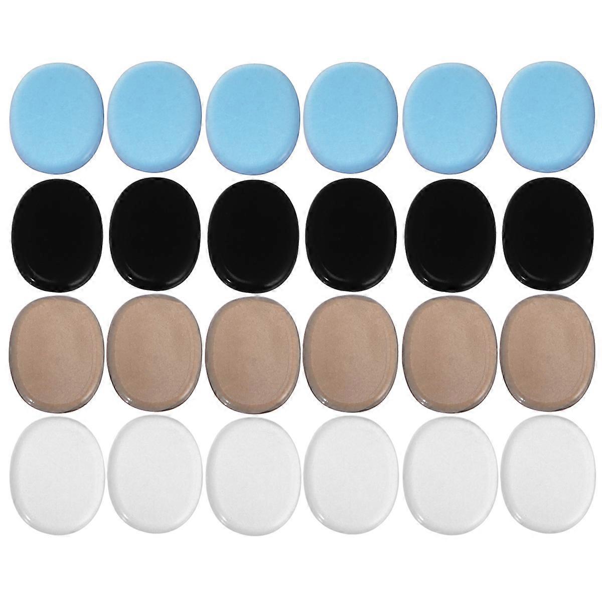 24pcs Silicone Self adhesive Drum Snare Mute Mat Damper Gel Pad Silicone Drum Damping Drum Damper for Controlling Drum (Transparent + Coffee + Blue +