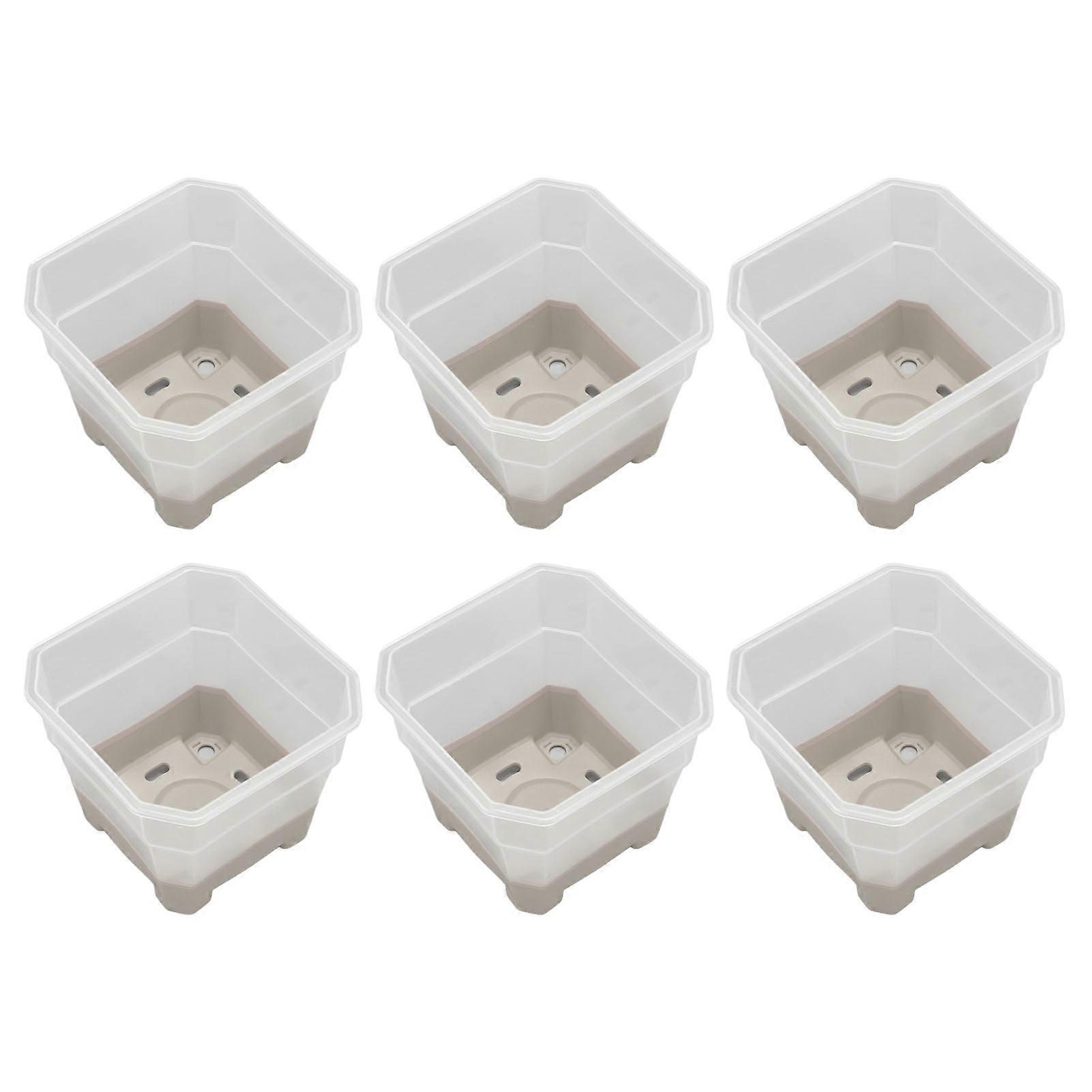 20 قطعة من وعاء الحضانة وعاء حزمة متنوعة قابلة لإعادة الاستخدام زهرة نبات البذور وعاء بلاستيكي سيليكون مربع رمادي شفاف 