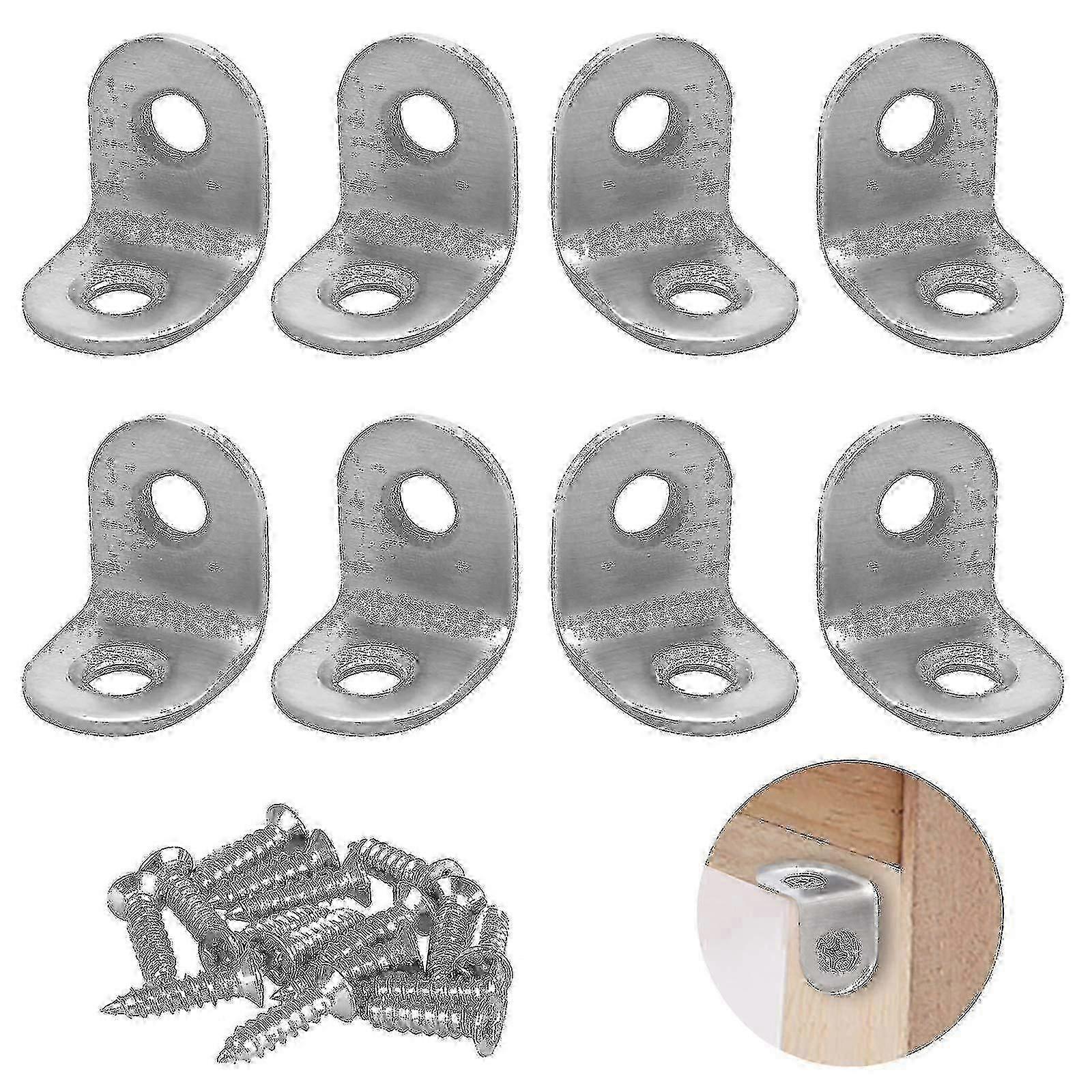 8db kis L konzol, 20 mm-es derékszögű konzol csavarokkal