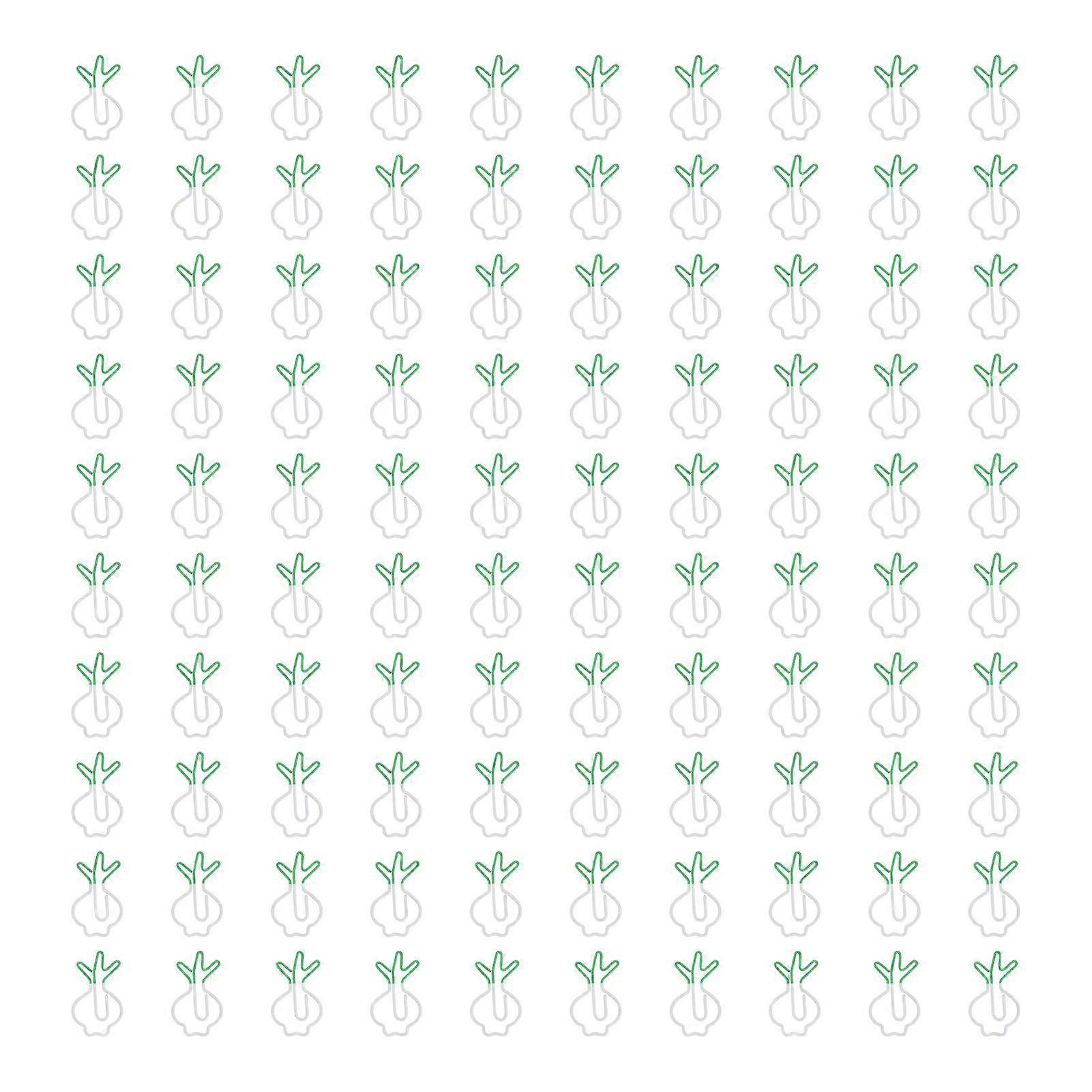 2025 Latest Model  100pcs Paper Clips White Carrot Shaped Portable Rustproof