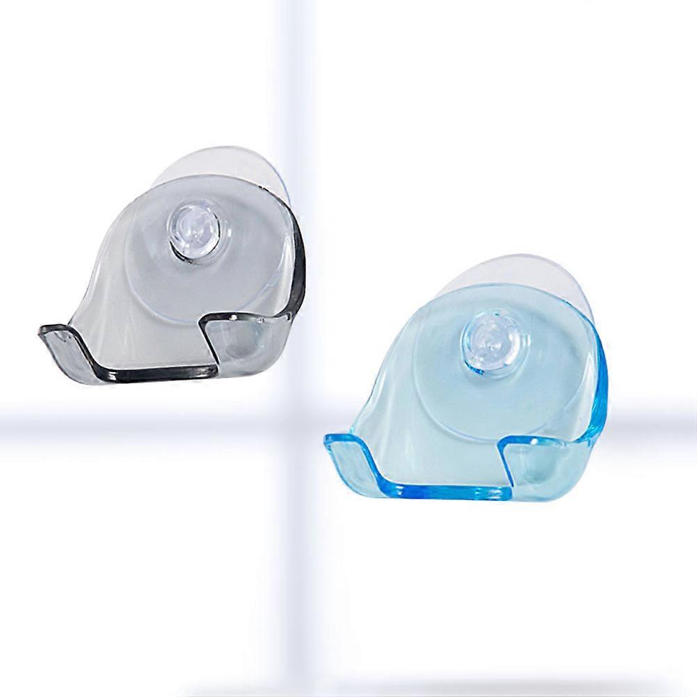 Suction Cup Shower Organizer – 2 Pack Plastic Storage Rack for Bathroom, Blue, Space Saving Design for Easy Access