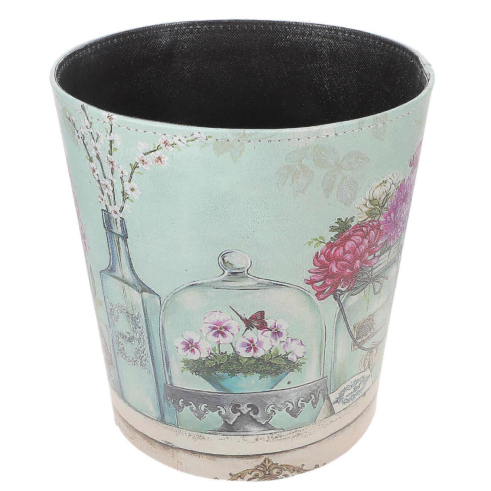 Decorative Trash Bin Household Waste Paper Bucket Trash Storage Bin Office Garbage Can