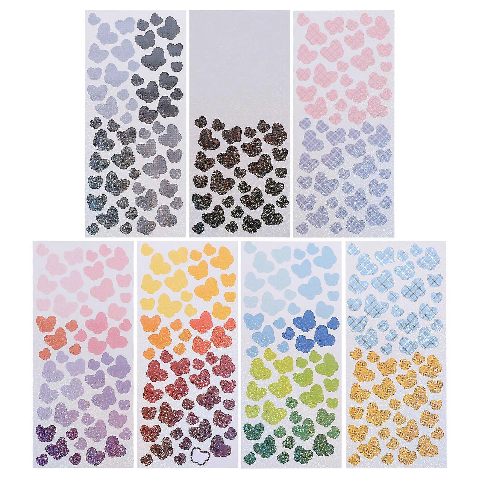 Butterfly Shape Decorative Stickers for Scrapbooking with Paper in Assorted Colors 7 Sheets