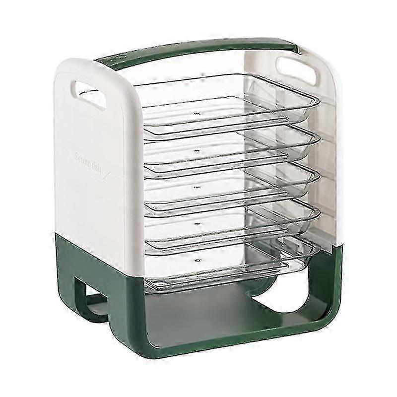 Four-Layer Plastic Kitchen Storage Rack with Dish Preparation Plate Drawer Design