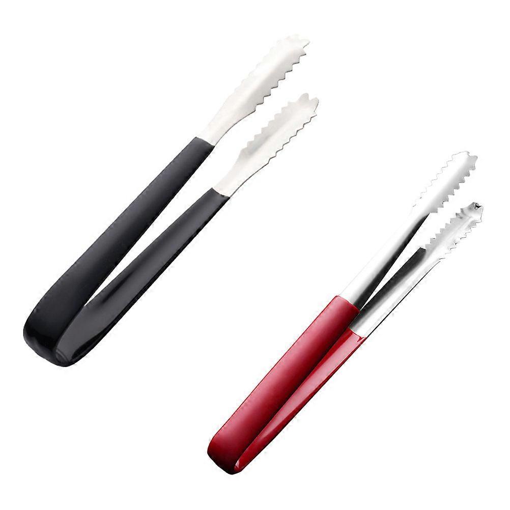 الفولاذ المقاوم للصدأ مشابك الخبز متعددة الوظائف الشواء ملقط الخبز المشابك حزب استخدام أسود مقاومة للتآكل 2 قطعة