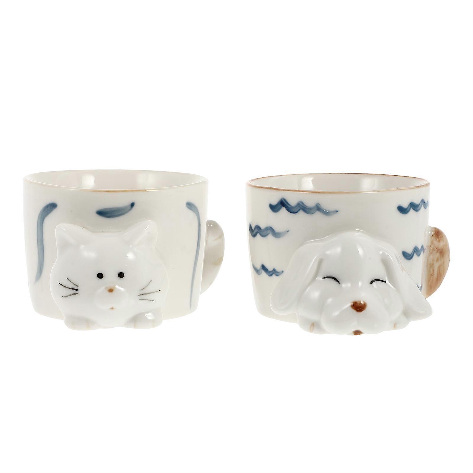 Small Desktop Flower Pot Ceramic Animal Planter Assorted Color 4.1 3.3 2.4in 2Pcs