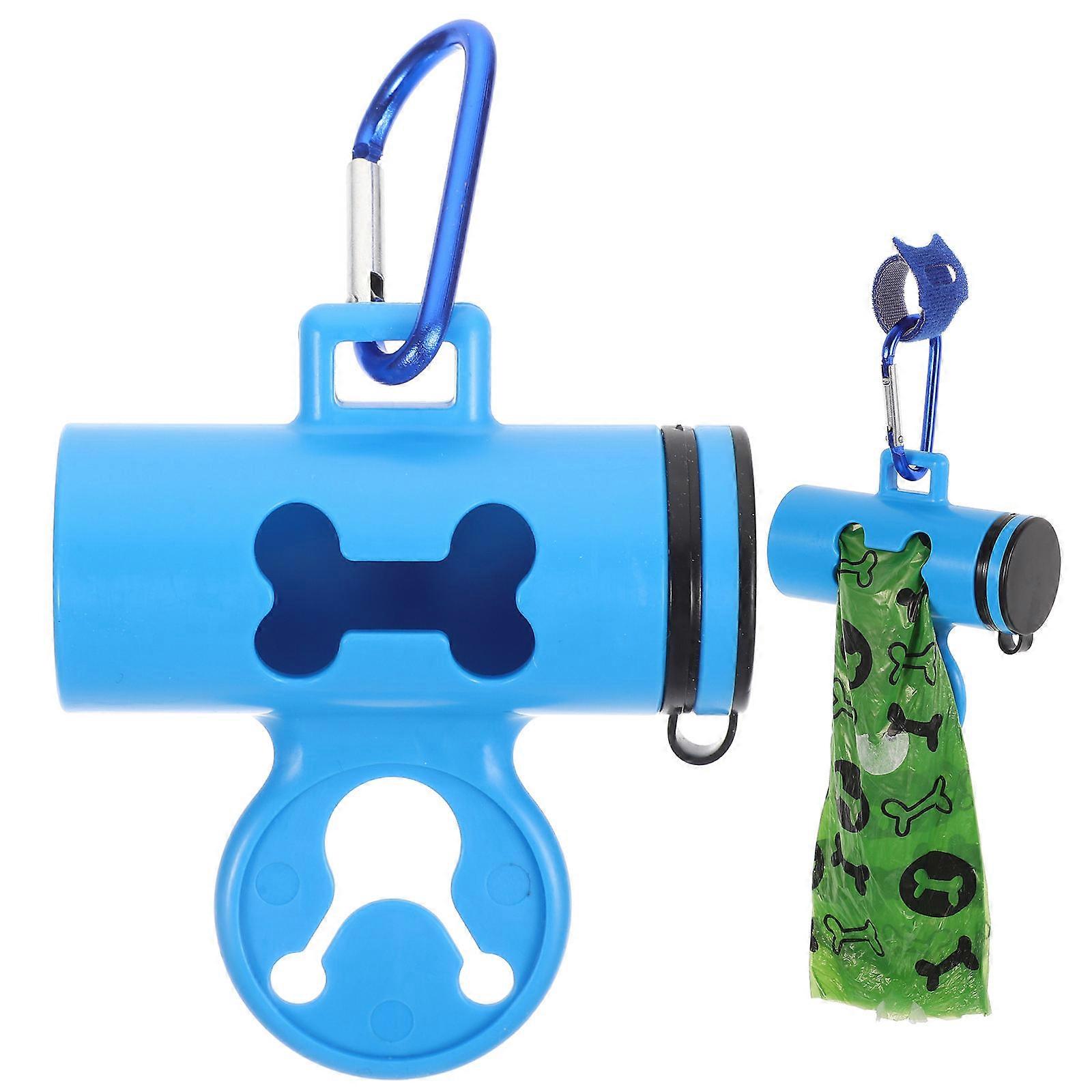 Pet Waste Bag Carrier Running Rectangular Blue 9X7.5X3.3CM Pull Out Trash Bags 1Set