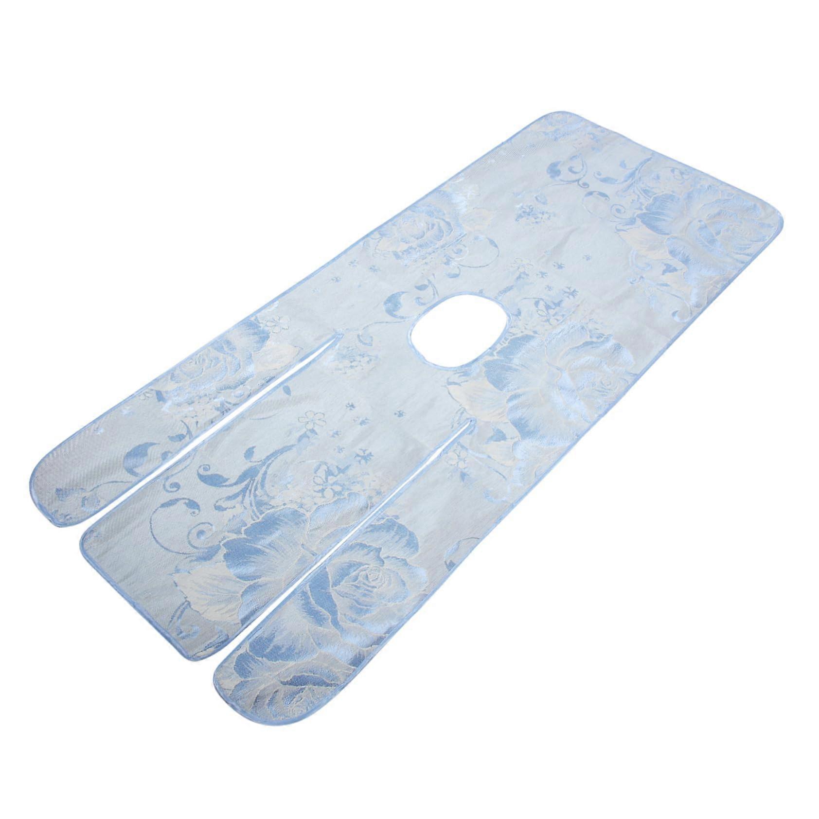 Simple Cooling Mat Summer Sleeping Mat with Hole for Patient Care Beds Silk Blue