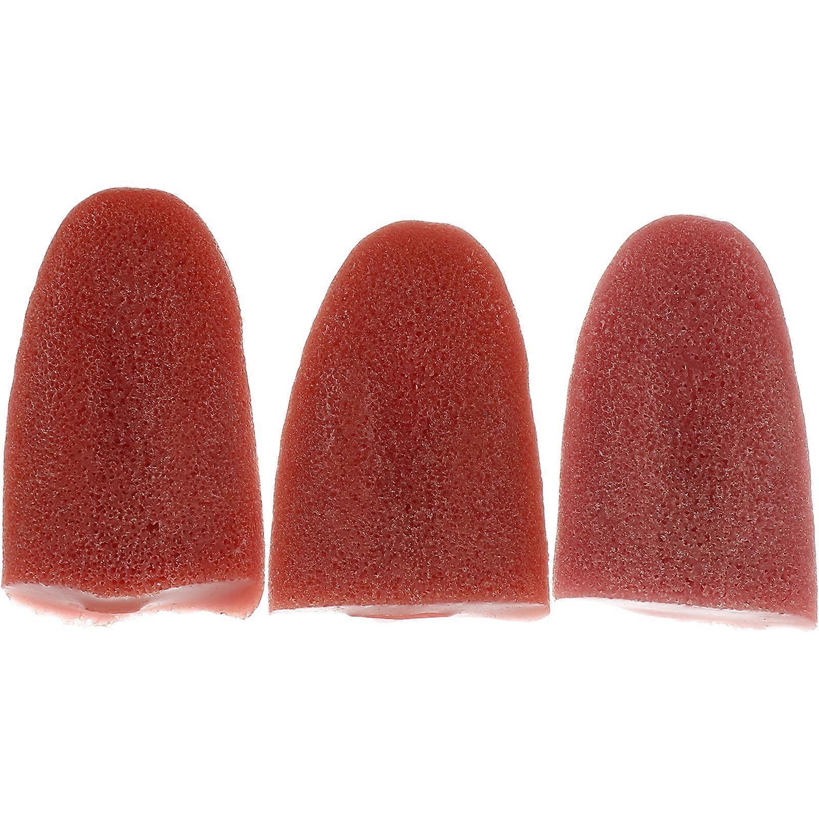 Simulation Tongue Decors Brown Silicone Prank Props For April Fool's Day 3Pcs