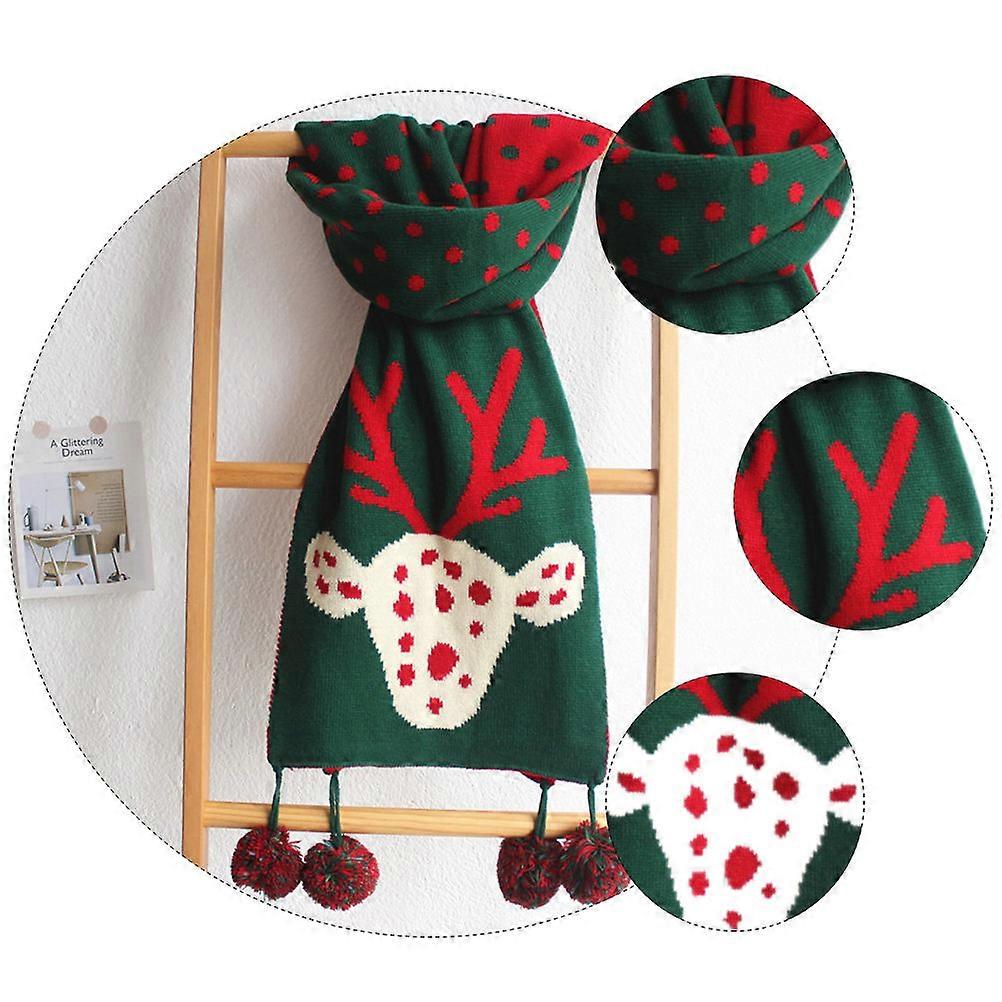Female Scarf Winter Warm Woolen Rectangular Christmas Season 193x32cm 1Pc