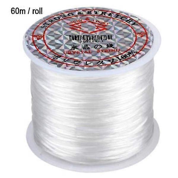 Large Roll Of Elastic Thread For Jewelry Making - 60m White