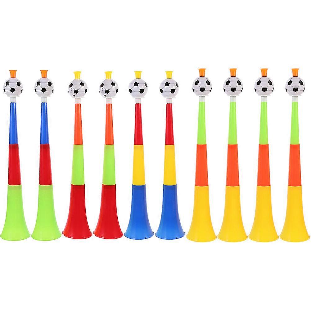 Soccer Cheering Horns Telescopic Noise Maker Sporting Events Football Games 8x42cm Plastic Sound Amplification 10Pcs