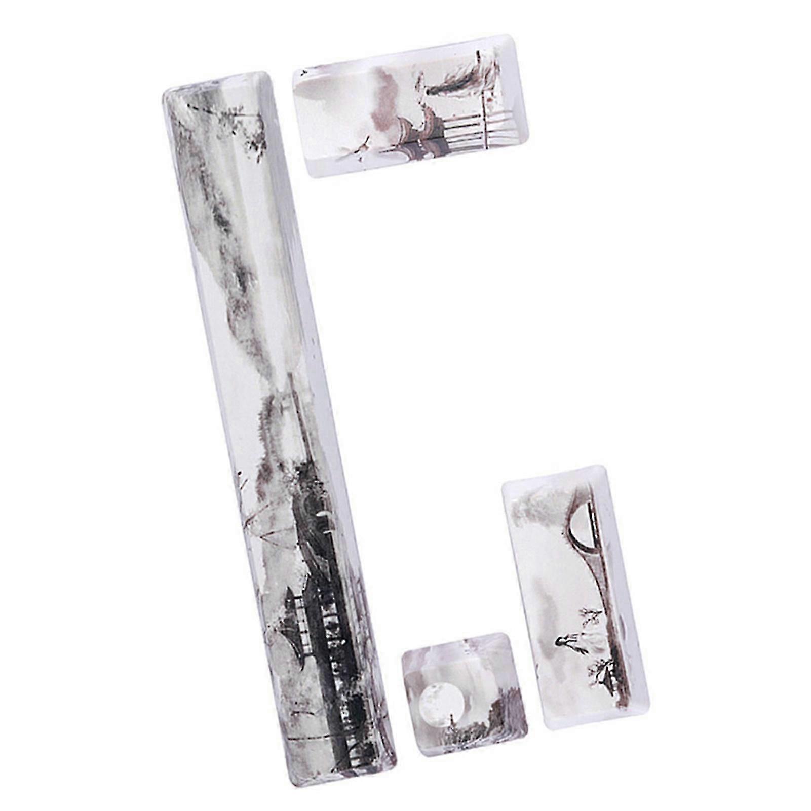 Landscape Pattern DIY Keycaps SpaceEScEnterNumpad Enter Keycap for Mechanical Keyboards(Landscape Pattern, 4Pcs )